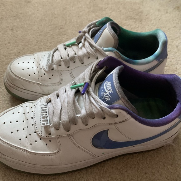 UNISEX REFLECTIVE GREEN AND PURPLE AIRFORCES!!๐๐๐ - Picture 3 of 8
